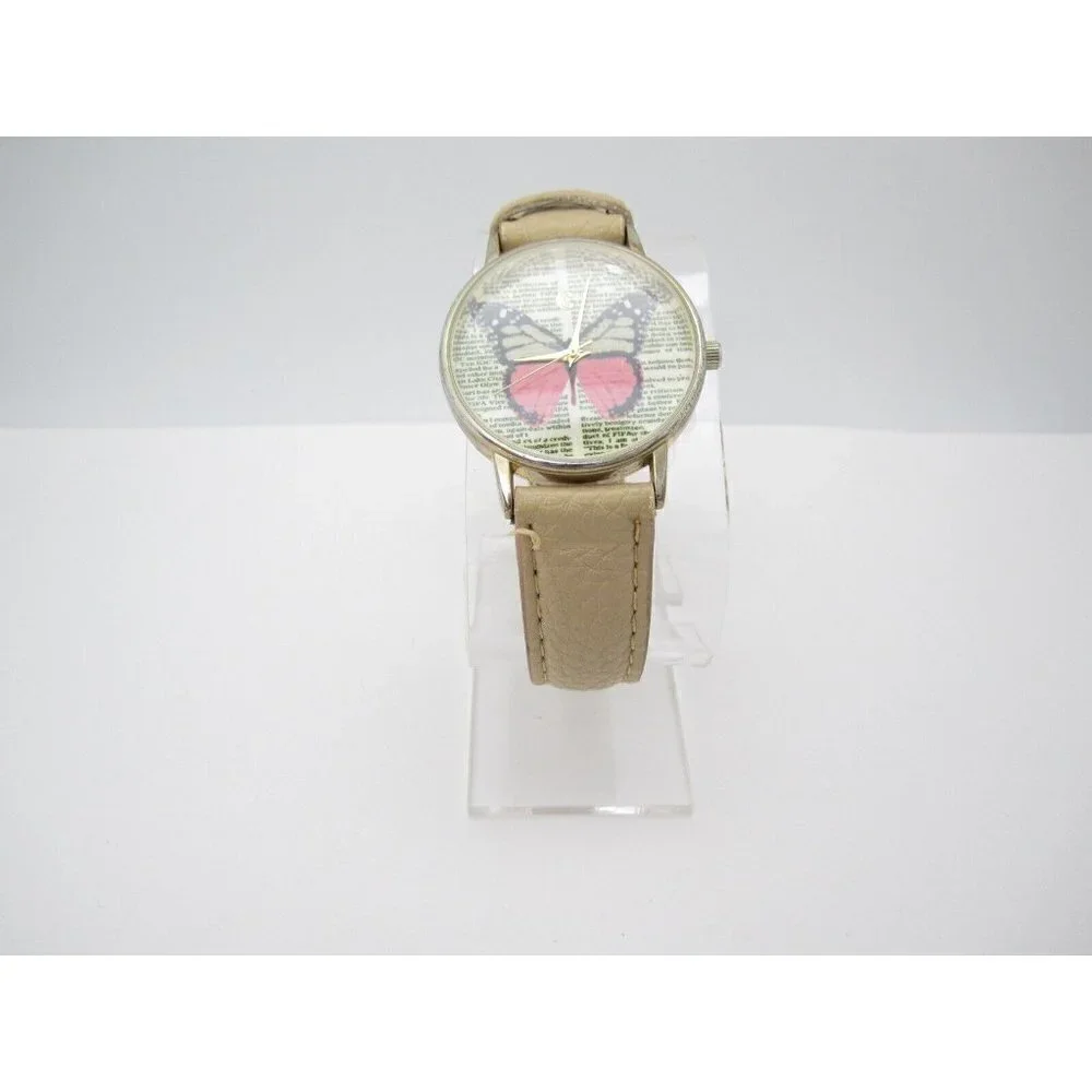 Women Charming Charlie Butterfly Quartz WR Analog 38mm Causal Round Watch (F624)